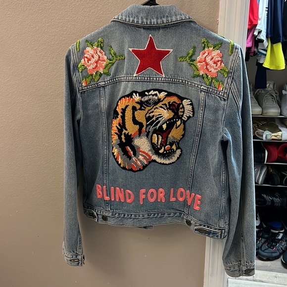 Gucci denim jacket embroidered tiger blond for love - Picture 2 of 3